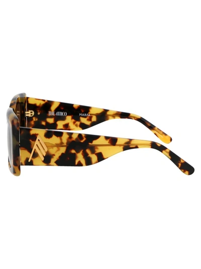 Shop Attico The  Sunglasses In T-shell/yellowgold/brown