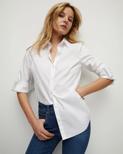 Shop Veronica Beard Amelia Button-down Shirt In White