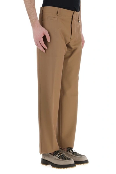 Fendi Wide-leg Wool Blend Trousers With Belt Loops In Brown