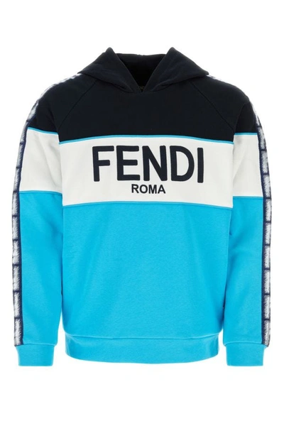 Shop Fendi Man Multicolor Cotton Sweatshirt