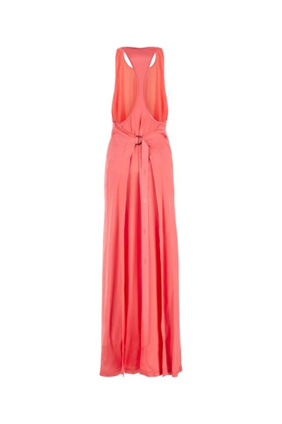 Shop Fendi Woman Pink Satin Long Dress
