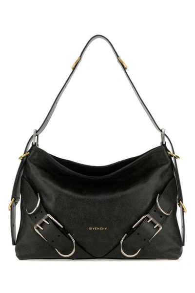Shop Givenchy Woman Black Leather Medium Voyou Boyfriend Shoulder Bag