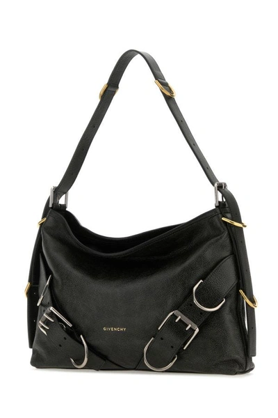 Shop Givenchy Woman Black Leather Medium Voyou Boyfriend Shoulder Bag