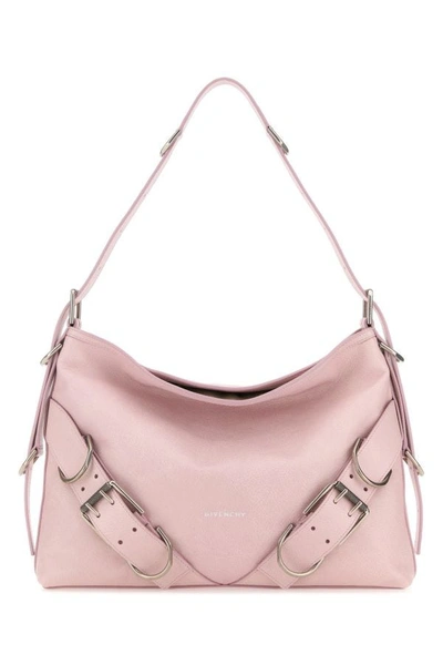 Shop Givenchy Woman Pink Leather Medium Voyou Boyfriend Shoulder Bag