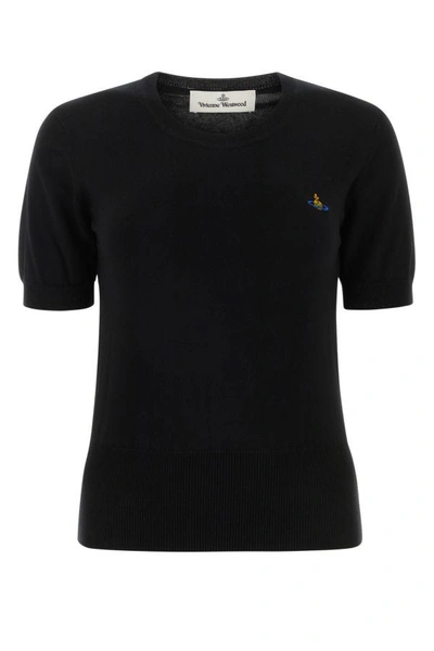 Shop Vivienne Westwood Woman Black Cotton Blend Bea Sweater