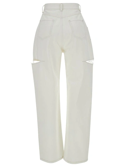 Shop Maison Margiela 5-pocket Trousers In White