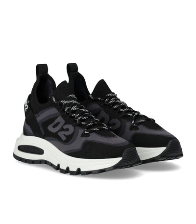 Shop Dsquared2 Run Ds2 Black And Grey Sneaker