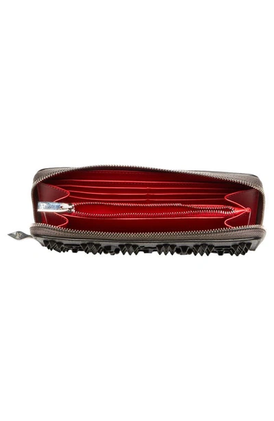 Christian Louboutin Panettone Spiked Calfskin Wallet In I629 Rocket/ Rocket