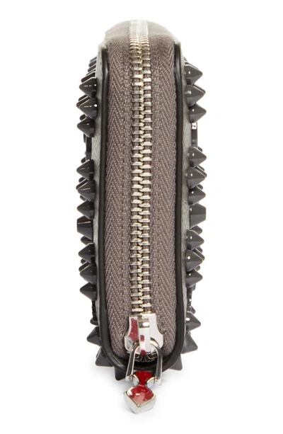 Shop Christian Louboutin Panettone Spiked Calfskin Wallet In I629 Rocket/ Rocket