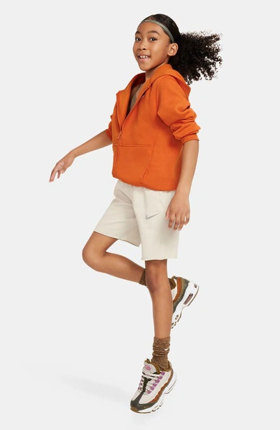 Shop Nike Kids' Dri-fit Fleece Shorts In Light Bone