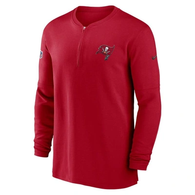 Shop Nike Red Tampa Bay Buccaneers 2023 Sideline Performance Long Sleeve Tri-blend Quarter-zip Top