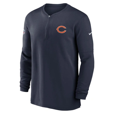 Shop Nike Navy Chicago Bears 2023 Sideline Performance Long Sleeve Tri-blend Quarter-zip Top