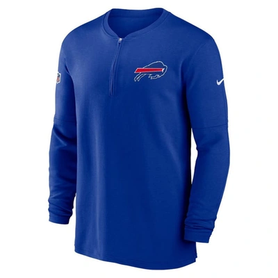 Shop Nike Royal Buffalo Bills 2023 Sideline Performance Long Sleeve Tri-blend Quarter-zip Top