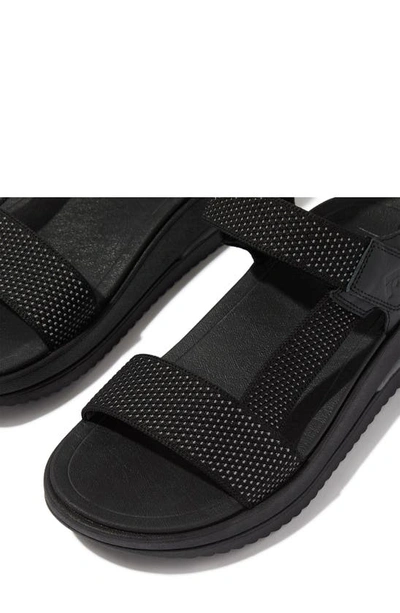 Shop Fitflop Surff Two Tone Webbing Platform Sandal In Black