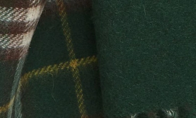 Shop Burberry Vintage Check Reversible Cashmere Fringe Scarf In Ivy/ Ivy