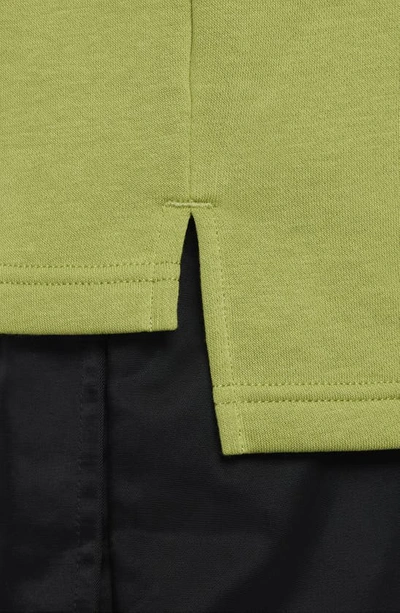 Shop Nike Kids' Sportswear Club Fleece Long Sleeve Top In Pear/ White/ White