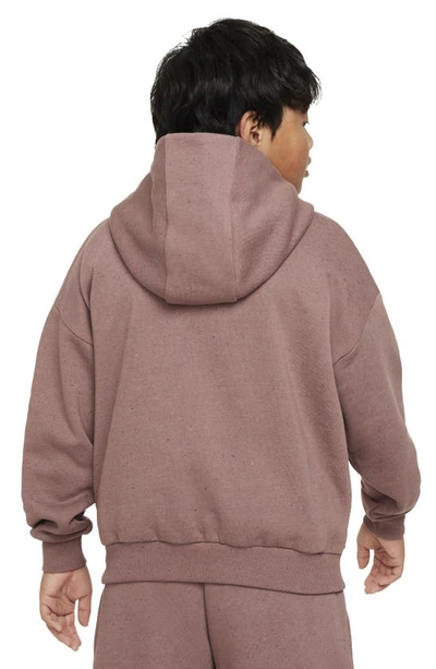 Shop Nike Kids' Icon Fleece Pullover Hoodie In Smokey Mauve/ Plum Eclipse