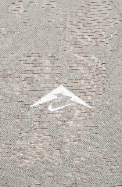 Shop Nike Dri-fit Half Zip Midlayer Trail Running Top In Dark Stucco/ Dark Stucco