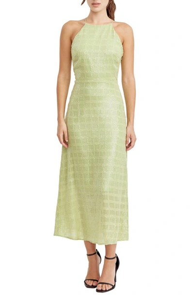 Shop Adelyn Rae Sequin Sleeveless Maxi Dress In Match Green