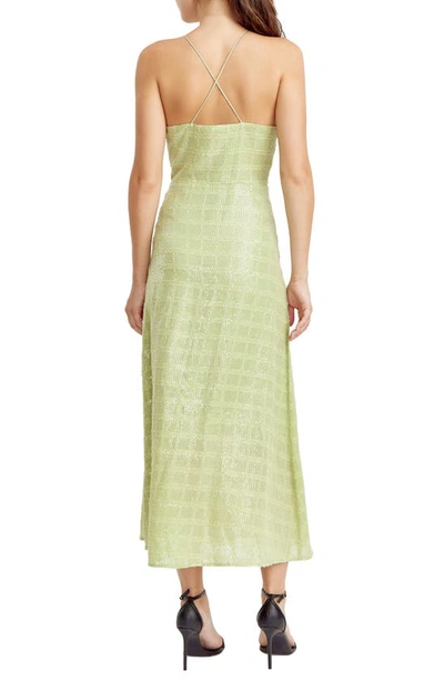 Shop Adelyn Rae Sequin Sleeveless Maxi Dress In Match Green