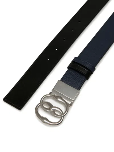 Bally Iconic Reversible Leather Belt In Blue