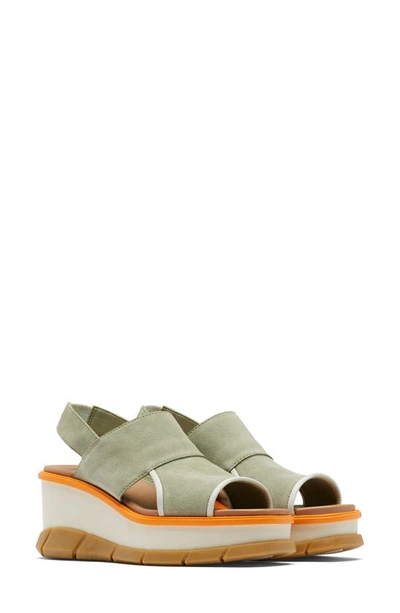 Shop Sorel Joanie Iii Slingback Wedge Sandal In Safari/ Gum 16