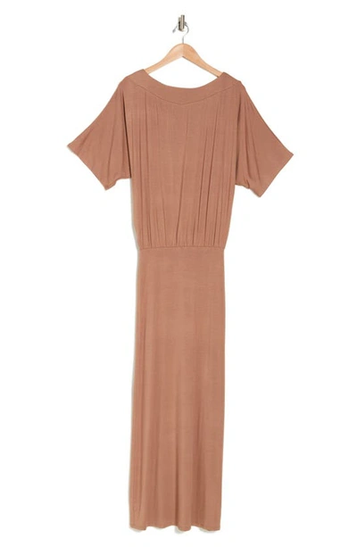 Shop Go Couture Dolman Short Sleeve Maxi Dress In Sienna