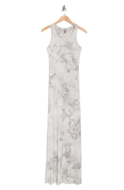 Shop Go Couture Tie Dye Racerback Maxi Dress In Silver Splotch Tie Dye