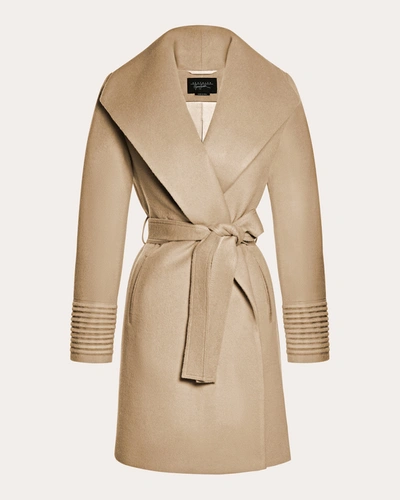 Shop Sentaler Women's Shawl-collar Midi Wrap Coat In Brown
