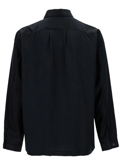 Shop Tom Ford Black Shirt With Patch Pockets In Silk Man