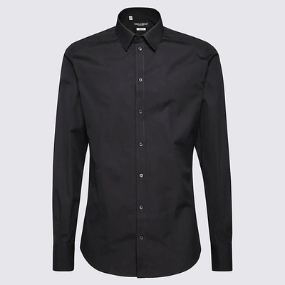 Shop Dolce & Gabbana Black Cotton Essentials Shirt