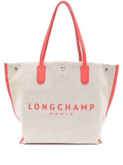 Shop Longchamp Essential Toile In Beige