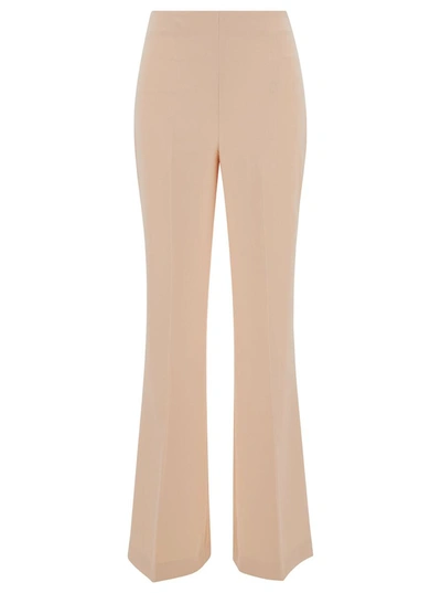 Shop Twinset Light Pink Flared Pants With Oval T Patch In Tech Fabric Woman
