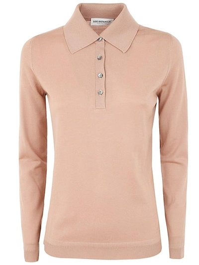 Goes Botanical Long Sleeves Polo In Brown