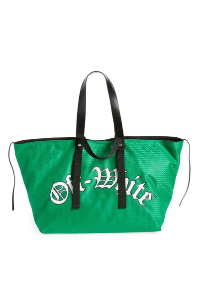 Shop Off-white Day Off Baseball Logo Mesh Tote In Green White