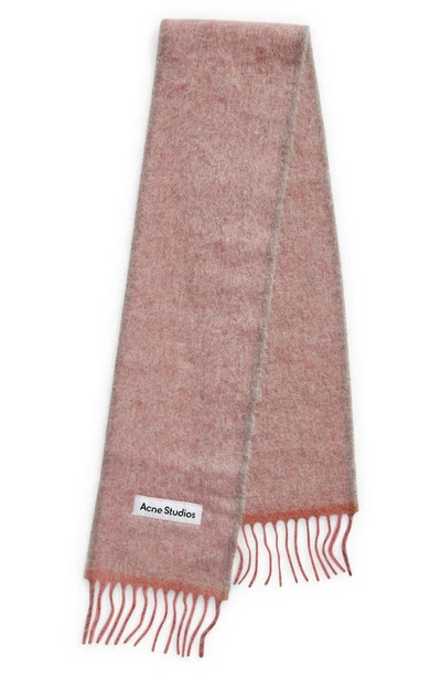 Shop Acne Studios Valley Fringe Scarf In Dusty Pink