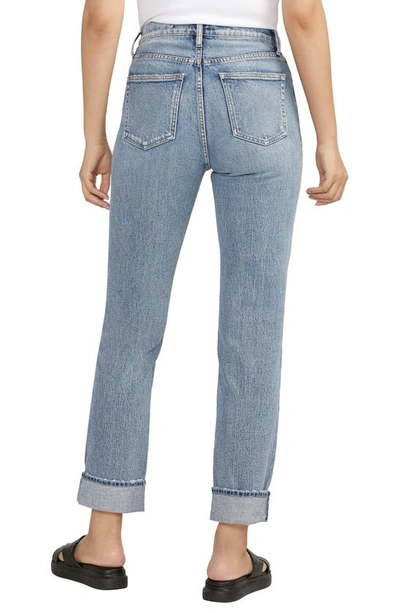 Shop Silver Jeans Co. '90s High Waist Straight Leg Boyfriend Jeans In Indigo