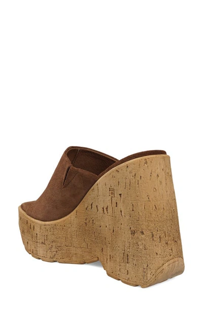 Zigi Zhamira Platform Wedge Sandal In Cognac Suede