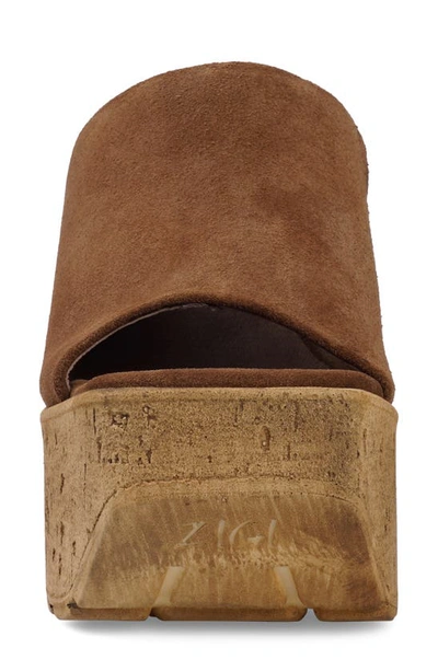 Zigi Zhamira Platform Wedge Sandal In Cognac Suede