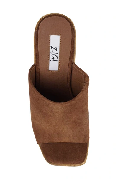 Zigi Zhamira Platform Wedge Sandal In Cognac Suede