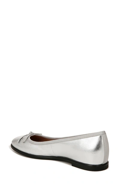 Shop Naturalizer Essential Skimmer Flat In Silver Leather