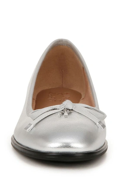 Shop Naturalizer Essential Skimmer Flat In Silver Leather