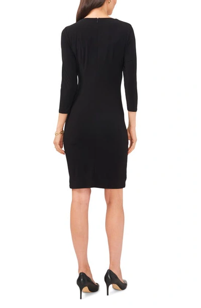 Shop Chaus Keyhole Faux Wrap Dress In Black