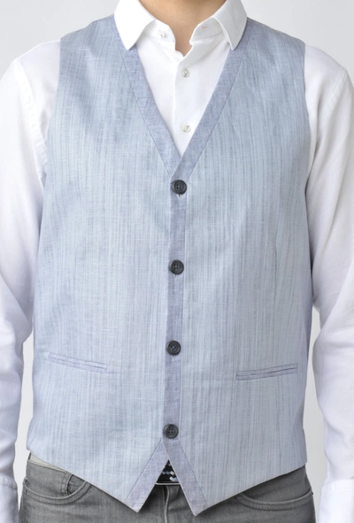 Shop Luchiano Visconti Pale Blue Vest