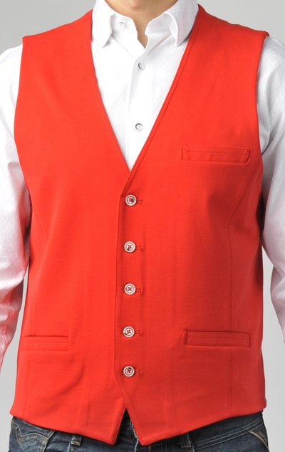 Shop Luchiano Visconti Red Punto Milano Knit Vest