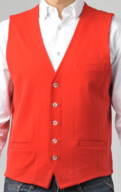 Luchiano Visconti Red Punto Milano Knit Vest In Red