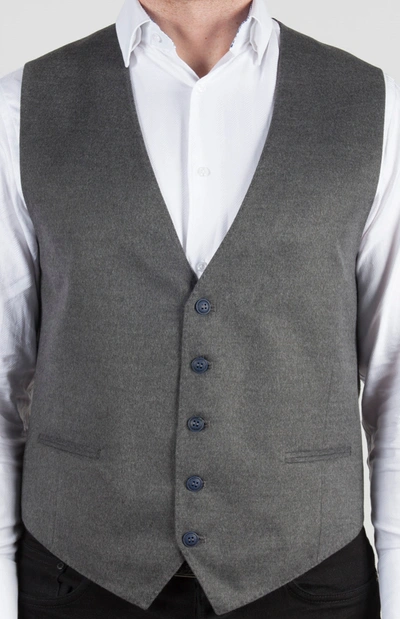 Luchiano Visconti Solid Grey Formal Vest (big & Tall) In Multi