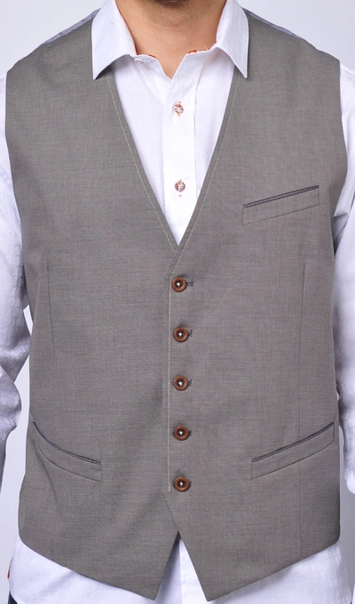 Luchiano Visconti Black And White Pin Dot Vest In Multi