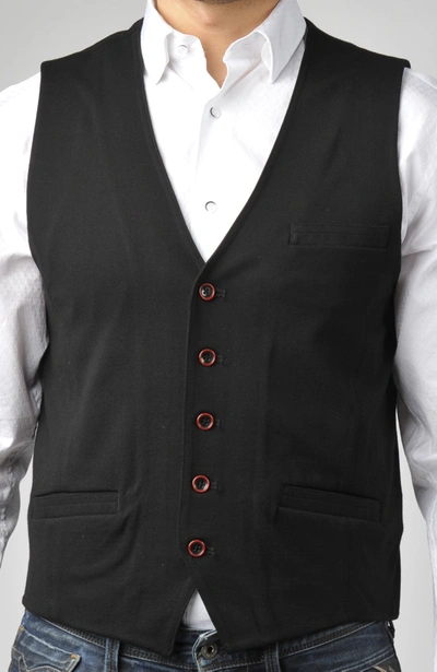 Luchiano Visconti Black Punto Milano Knit Vest In Black