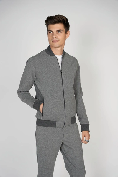 Shop Luchiano Visconti Grey Bomber Pants